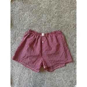 Red Gingham Women's Boxer Shorts
